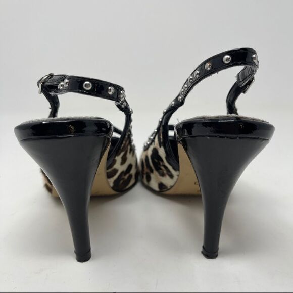 WHBM | Jacquie Calf Hair Leather Sling Back Pumps Women's Size 6 - Picture 6 of 8